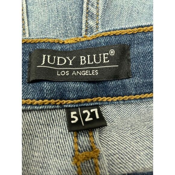 Judy Blue Skinny Fit Jeans with Leopard Print Patches Size 5/27 - Picture 5 of 9